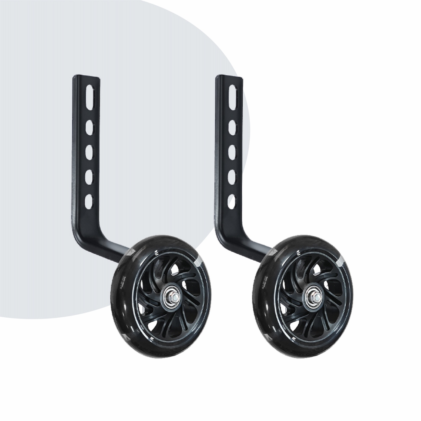 Voltano Zijwieltjes LED Verlichting Solid – Zwart – 12-20 Inch - Verstevigd Staal