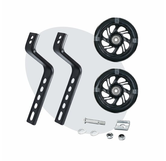 Voltano Zijwieltjes LED Verlichting Solid – Zwart – 12-20 Inch - Verstevigd Staal