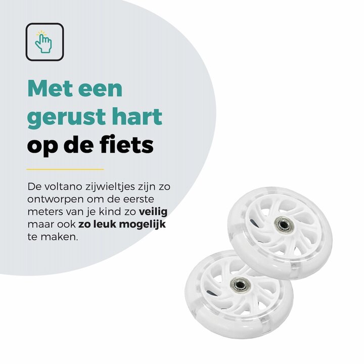 Voltano Zijwieltjes LED Verlichting Solid – Wit – 12-20 Inch - Verstevigd Staal
