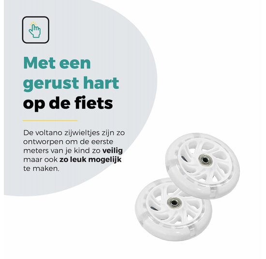 Voltano Zijwieltjes LED Verlichting Solid – Wit – 12-20 Inch - Verstevigd Staal