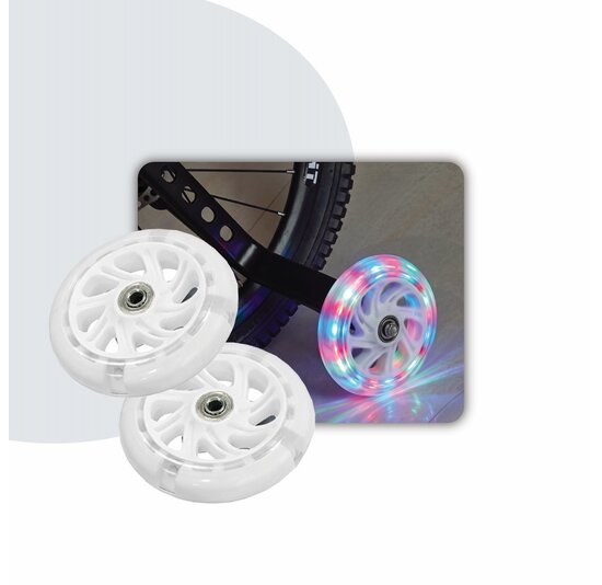Voltano Zijwieltjes LED Verlichting Solid – Wit – 12-20 Inch - Verstevigd Staal