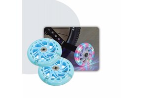 Voltano Zijwieltjes LED Verlichting Solid – Blauw – 12-20 Inch - Verstevigd Staal