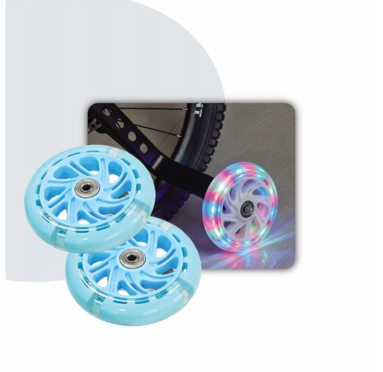 Voltano Zijwieltjes LED Verlichting Solid – Blauw – 12-20 Inch - Verstevigd Staal