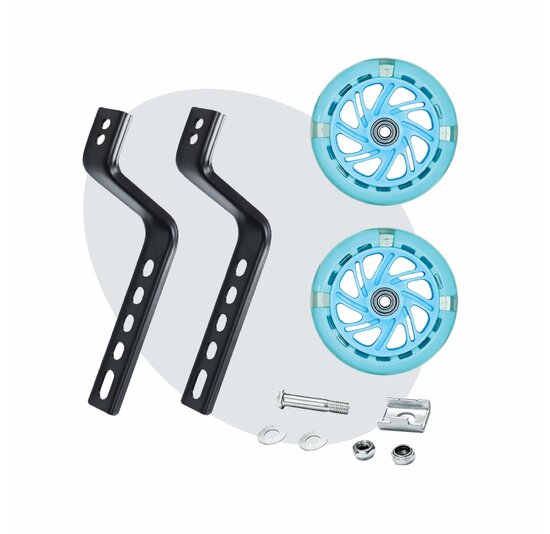 Voltano Zijwieltjes LED Verlichting Solid – Blauw – 12-20 Inch - Verstevigd Staal