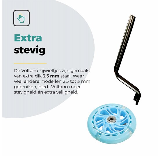 Voltano Zijwieltjes LED Verlichting Solid – Blauw – 12-20 Inch - Verstevigd Staal