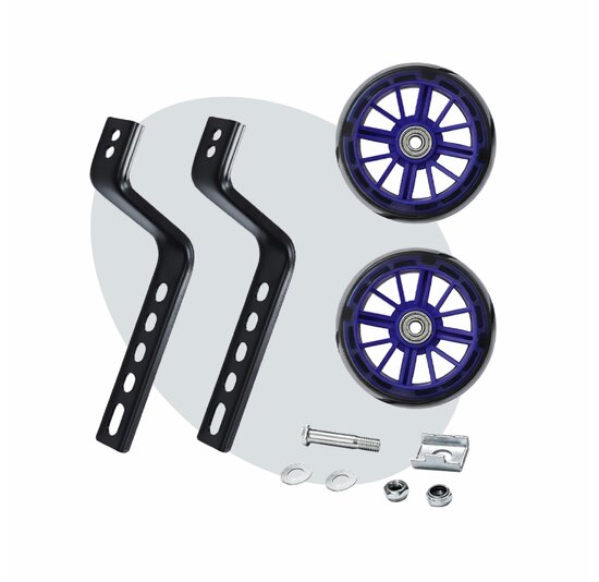 Voltano Zijwieltjes LED Verlichting Steady XL - Blauw - 12-20 Inch - Verstevigd Staal