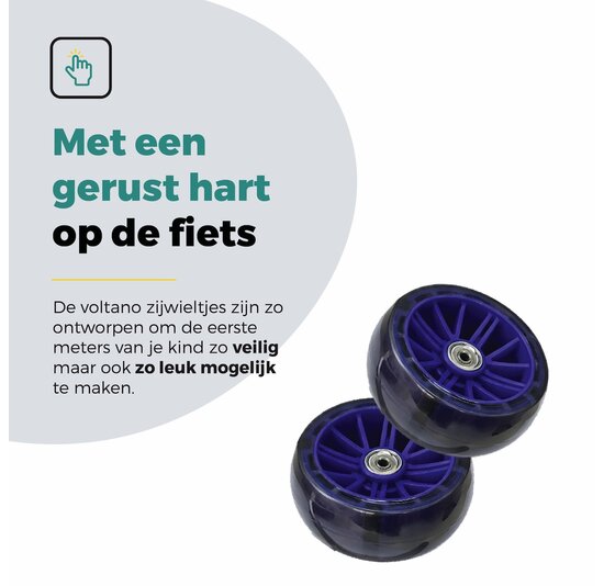 Voltano Zijwieltjes LED Verlichting Steady XL - Blauw - 12-20 Inch - Verstevigd Staal