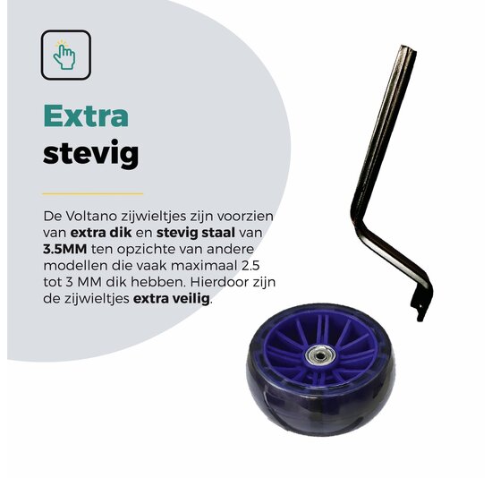 Voltano Zijwieltjes LED Verlichting Steady XL - Blauw - 12-20 Inch - Verstevigd Staal
