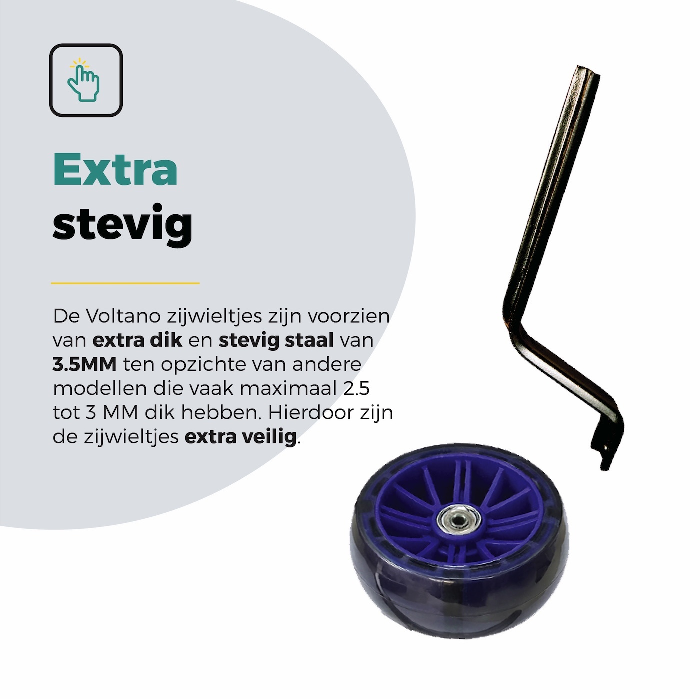 Voltano Zijwieltjes LED Verlichting Steady XL - Blauw - 12-20 Inch - Verstevigd Staal