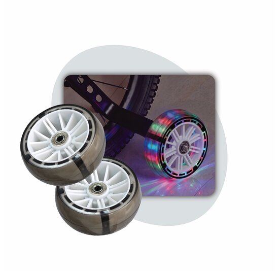 Voltano Zijwieltjes LED Verlichting Steady XL - Wit - 12-20 Inch - Verstevigd Staal