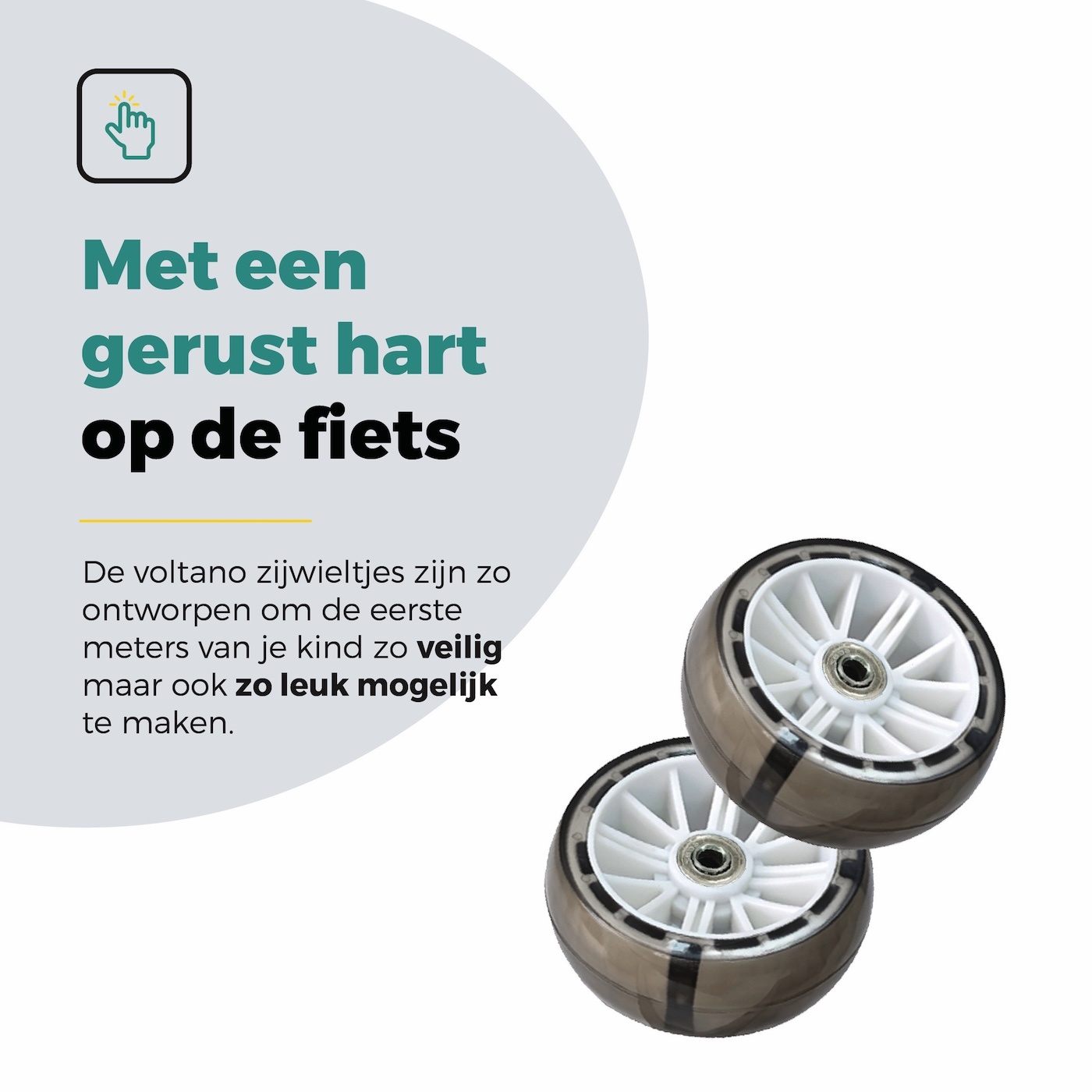 Voltano Zijwieltjes LED Verlichting Steady XL - Wit - 12-20 Inch - Verstevigd Staal
