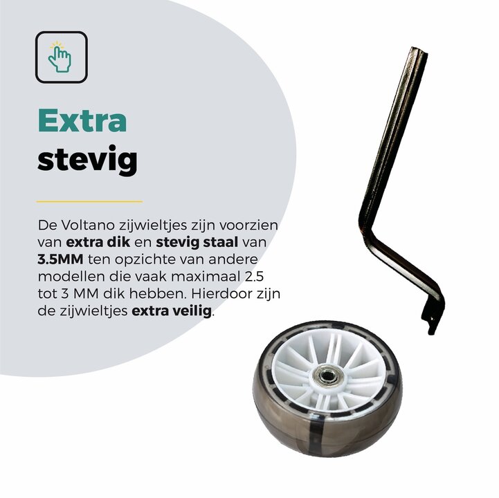 Voltano Zijwieltjes LED Verlichting Steady XL - Wit - 12-20 Inch - Verstevigd Staal