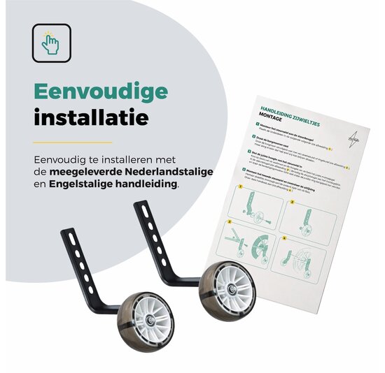 Voltano Zijwieltjes LED Verlichting Steady XL - Wit - 12-20 Inch - Verstevigd Staal