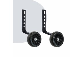 Voltano Zijwieltjes LED Verlichting Steady XL - Zwart - 12-20 Inch - Verstevigd Staal