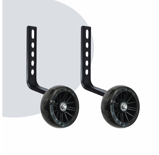 Voltano Zijwieltjes LED Verlichting Steady XL - Zwart - 12-20 Inch - Verstevigd Staal