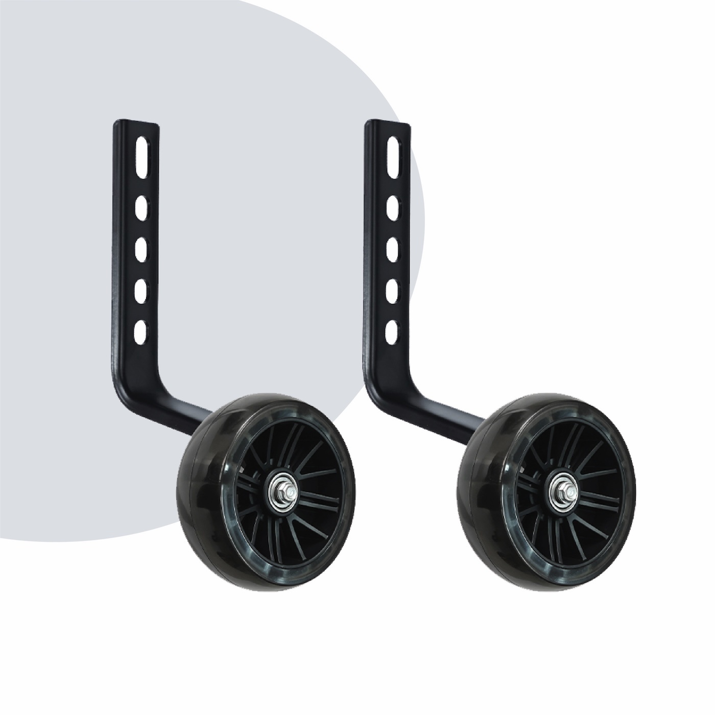Voltano Zijwieltjes LED Verlichting Steady XL - Zwart - 12-20 Inch - Verstevigd Staal