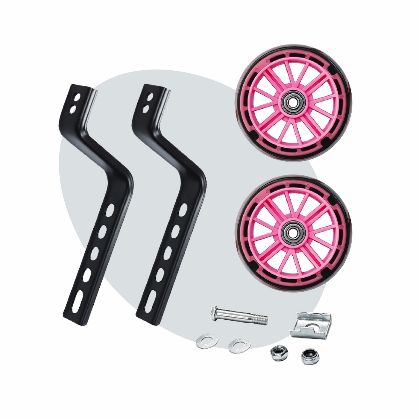 Voltano Zijwieltjes LED Verlichting Steady XL - Roze - 12-20 Inch - Verstevigd Staal