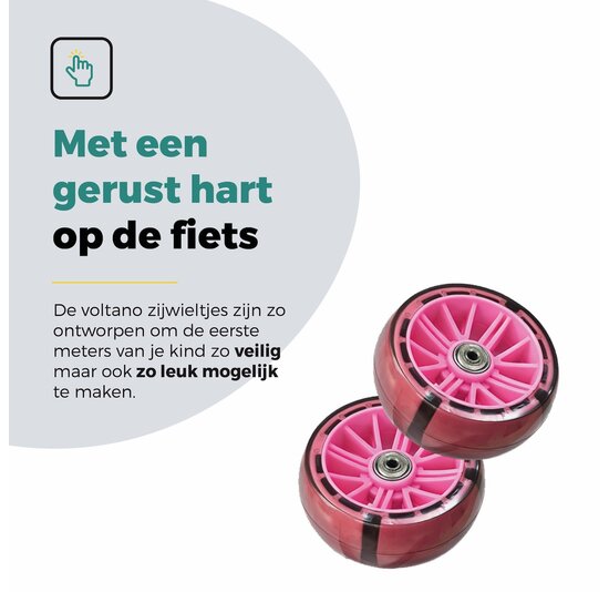 Voltano Zijwieltjes LED Verlichting Steady XL - Roze - 12-20 Inch - Verstevigd Staal