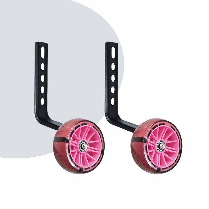 Voltano Zijwieltjes LED Verlichting Steady XL - Roze - 12-20 Inch - Verstevigd Staal