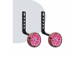 Voltano Zijwieltjes LED Verlichting Steady XL - Roze - 12-20 Inch - Verstevigd Staal