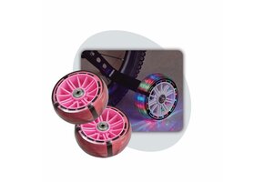 Voltano Zijwieltjes LED Verlichting Steady XL - Roze - 12-20 Inch - Verstevigd Staal