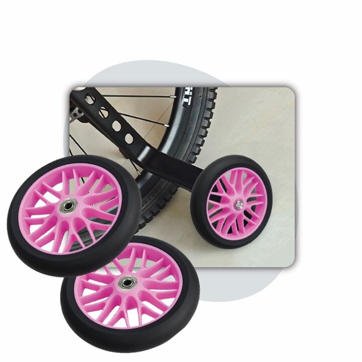 Voltano Zijwieltjes Strong - Roze - 12-20 Inch - Verstevigd Staal