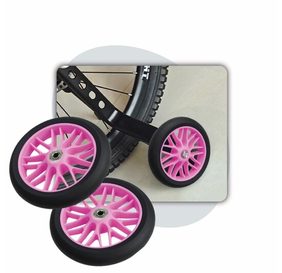 Voltano Zijwieltjes Strong - Roze - 12-20 Inch - Verstevigd Staal