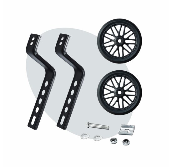 Voltano Zijwieltjes Strong - Zwart - 12-20 Inch - Verstevigd Staal