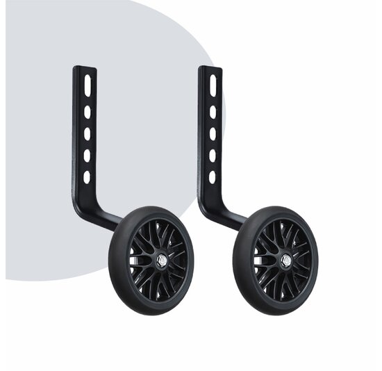 Voltano Zijwieltjes Strong - Zwart - 12-20 Inch - Verstevigd Staal