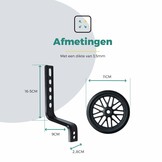 Voltano Zijwieltjes Strong - Zwart - 12-20 Inch - Verstevigd Staal