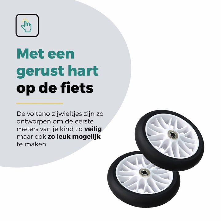 Voltano Zijwieltjes Strong - Wit - 12-20 Inch - Verstevigd Staal