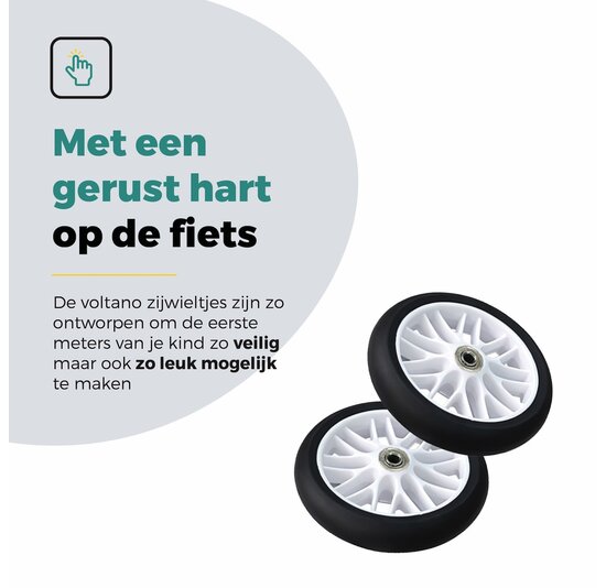 Voltano Zijwieltjes Strong - Wit - 12-20 Inch - Verstevigd Staal