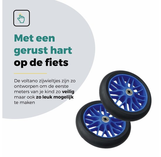 Voltano Zijwieltjes Strong - Blauw - 12-20 Inch - Verstevigd Staal