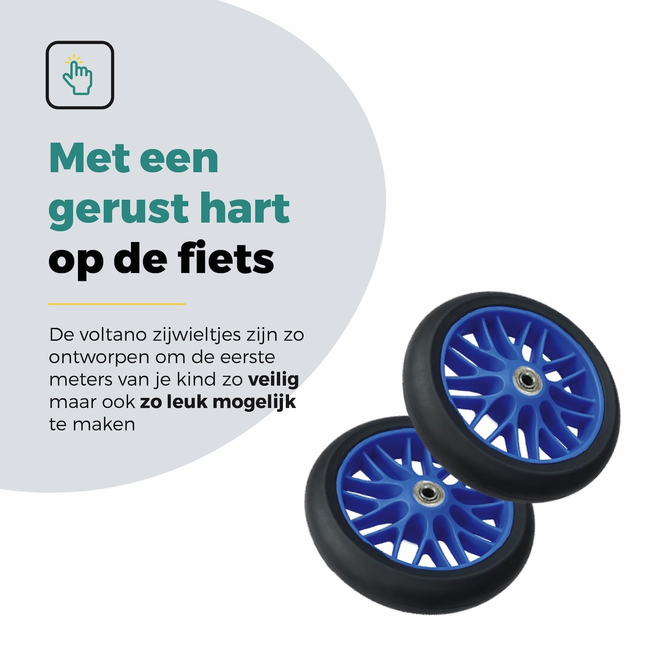 Voltano Zijwieltjes Strong - Blauw - 12-20 Inch - Verstevigd Staal