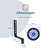 Voltano Zijwieltjes Strong - Blauw - 12-20 Inch - Verstevigd Staal
