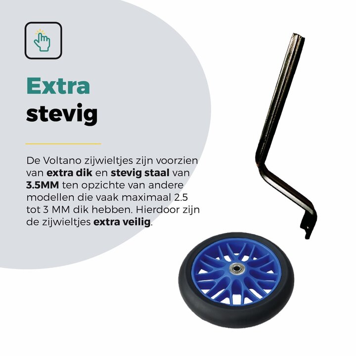 Voltano Zijwieltjes Strong - Blauw - 12-20 Inch - Verstevigd Staal