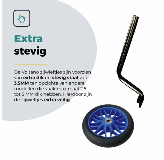 Voltano Zijwieltjes Strong - Blauw - 12-20 Inch - Verstevigd Staal