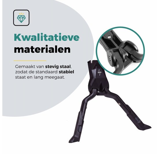 Voltano Dubbele Fietsstandaard - Zwart - 300MM - 24 t/m 29 Inch