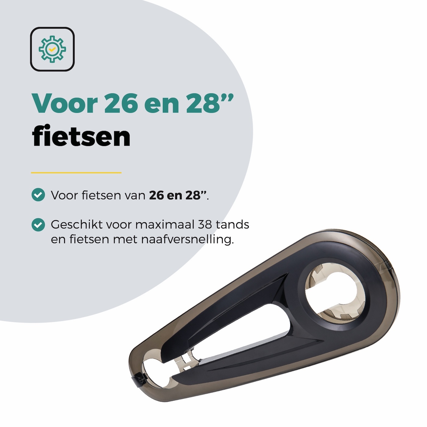 Voltano Kettingkast 26/28 Inch - Smoke / Zwart - Met Bevestigingsmateriaal