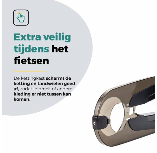 Voltano Kettingkast 26/28 Inch - Smoke / Zwart - Met Bevestigingsmateriaal