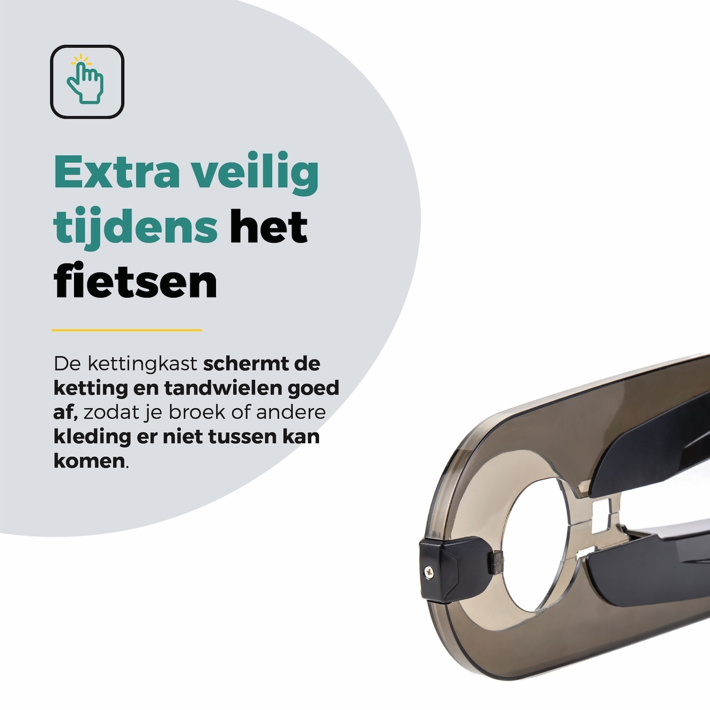 Voltano Kettingkast 26/28 Inch - Smoke / Zwart - Met Bevestigingsmateriaal