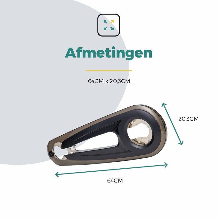 Voltano Kettingkast 26/28 Inch - Smoke / Zwart - Met Bevestigingsmateriaal