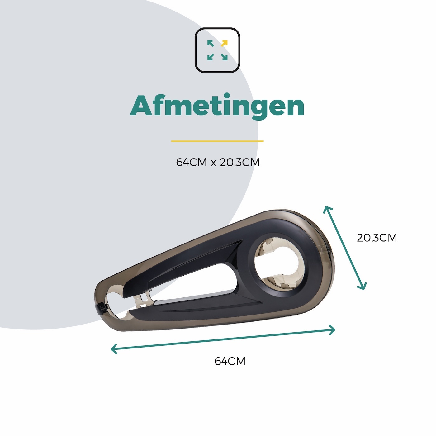 Voltano Kettingkast 26/28 Inch - Smoke / Zwart - Met Bevestigingsmateriaal