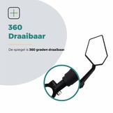 Voltano E-bike Fietsspiegel XL Links - Zwart - Anti Reflectie