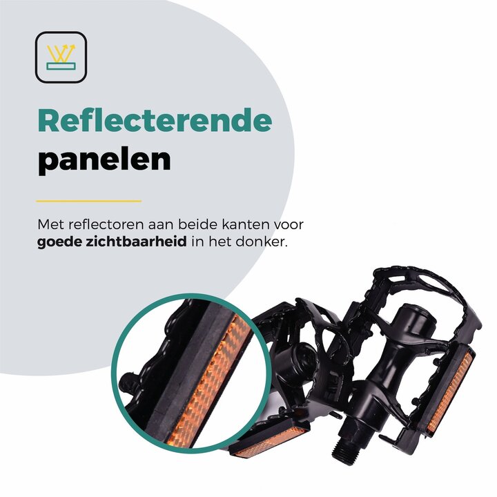 Voltano Antislip E-bike / Stadsfiets Fietspedalen 420077 - Zwart - Aluminium - Reflectoren