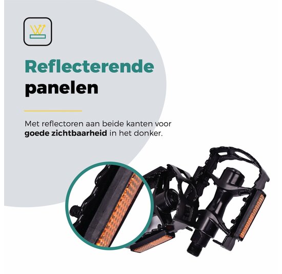 Voltano Antislip E-bike / Stadsfiets Fietspedalen 420077 - Zwart - Aluminium - Reflectoren