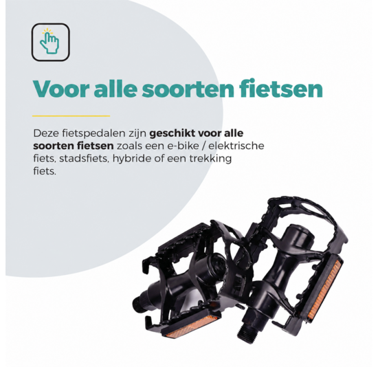 Voltano Antislip E-bike / Stadsfiets Fietspedalen 420077 - Zwart - Aluminium - Reflectoren