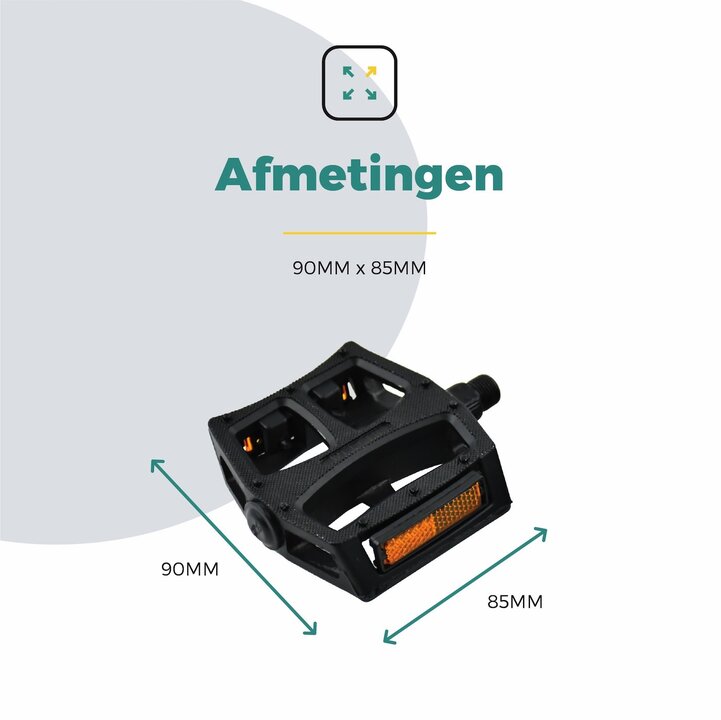 Voltano Antislip E-bike / Stadsfiets Brede Fietspedalen 420076 - Zwart - Aluminium - Reflectoren