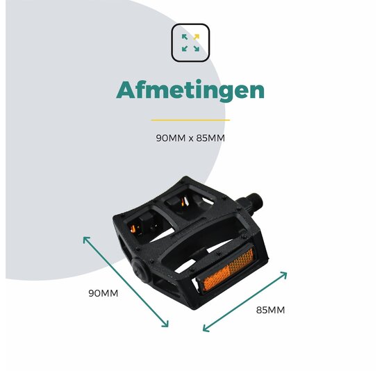 Voltano Antislip E-bike / Stadsfiets Brede Fietspedalen 420076 - Zwart - Aluminium - Reflectoren