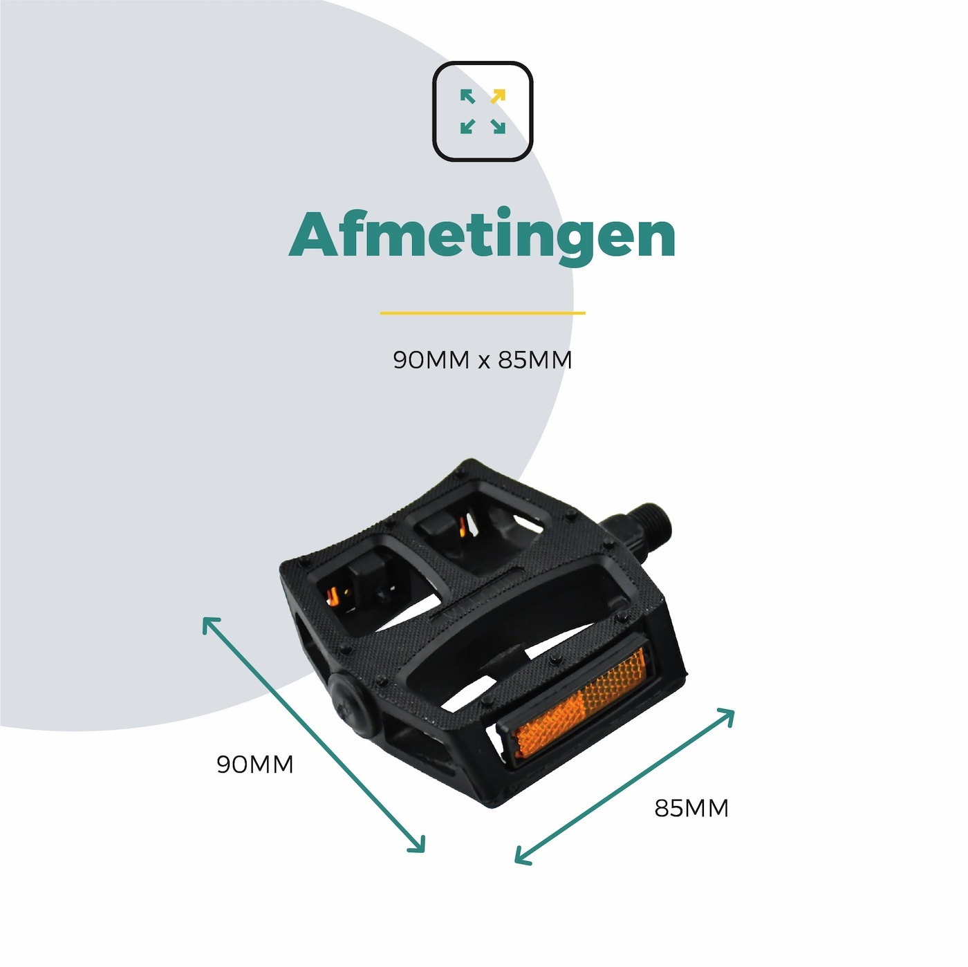 Voltano Antislip E-bike / Stadsfiets Brede Fietspedalen 420076 - Zwart - Aluminium - Reflectoren